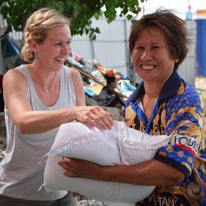 Brenda at a Food Distribution